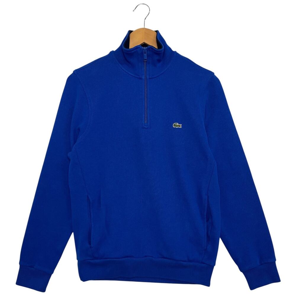 Lacoste Quarter Zip Shirt Mens Medium Blue Pullover Alligator Preppy Classic